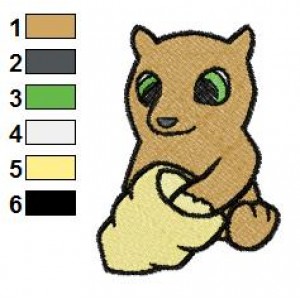 Free Animal for kids Bear 02 Embroidery Design